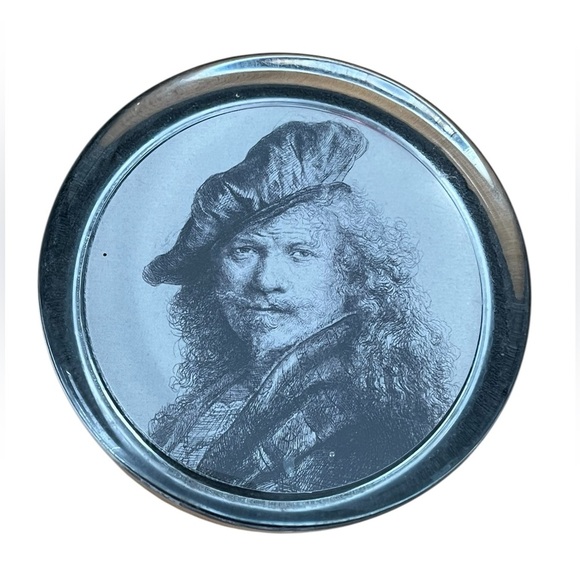 Rembrandt van Rijn Paperweight Vintage Clear Glass 3.5” x 3/4” Felt Base - Picture 1 of 4
